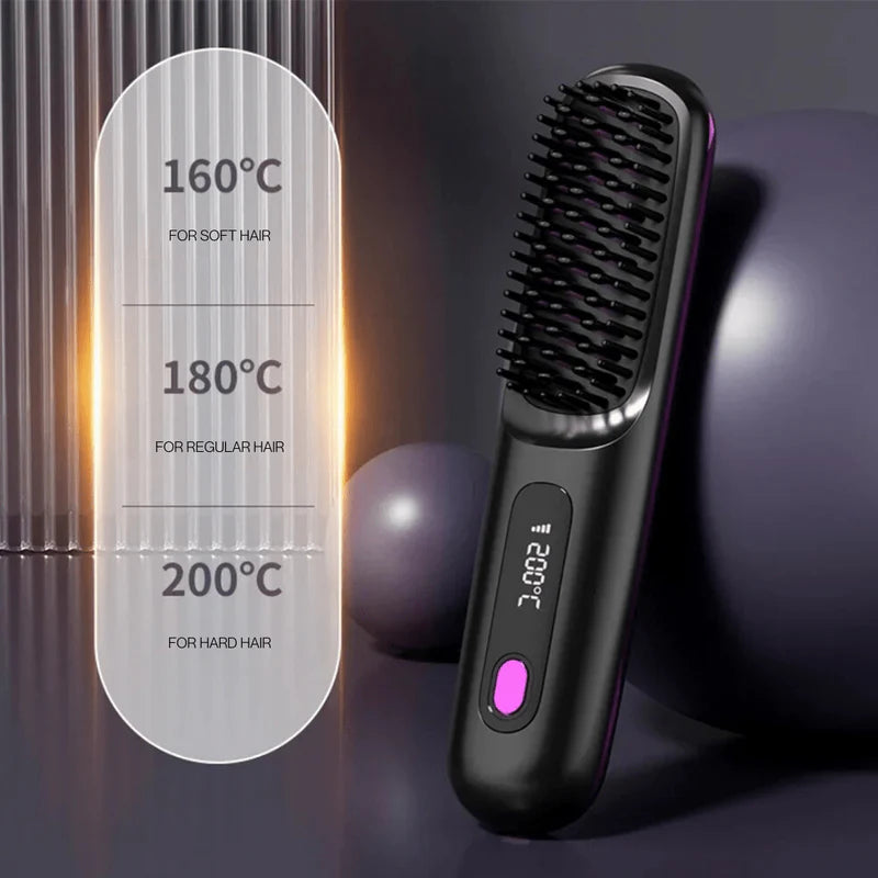 FlexiStraight | Kabellose Haarglättbürste mit LED-Display