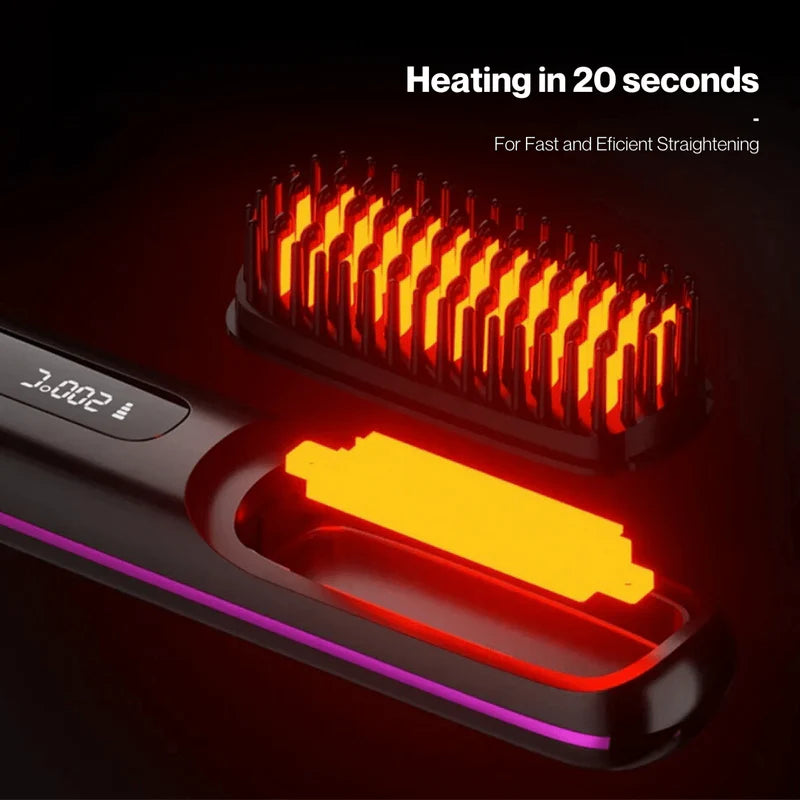 FlexiStraight | Kabellose Haarglättbürste mit LED-Display