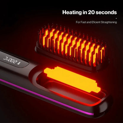 FlexiStraight | Kabellose Haarglättbürste mit LED-Display