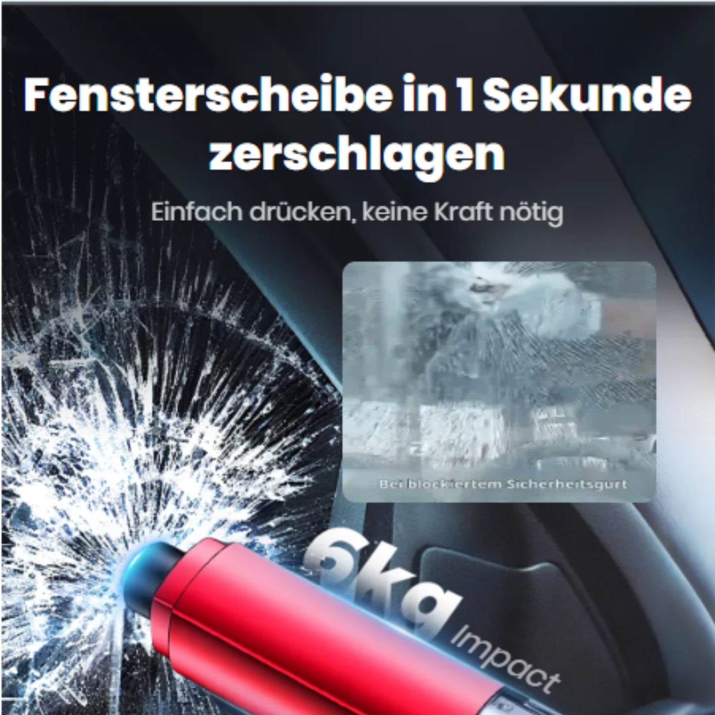 SwiftEscape | Kompakter Nothammer & Gurtschneider