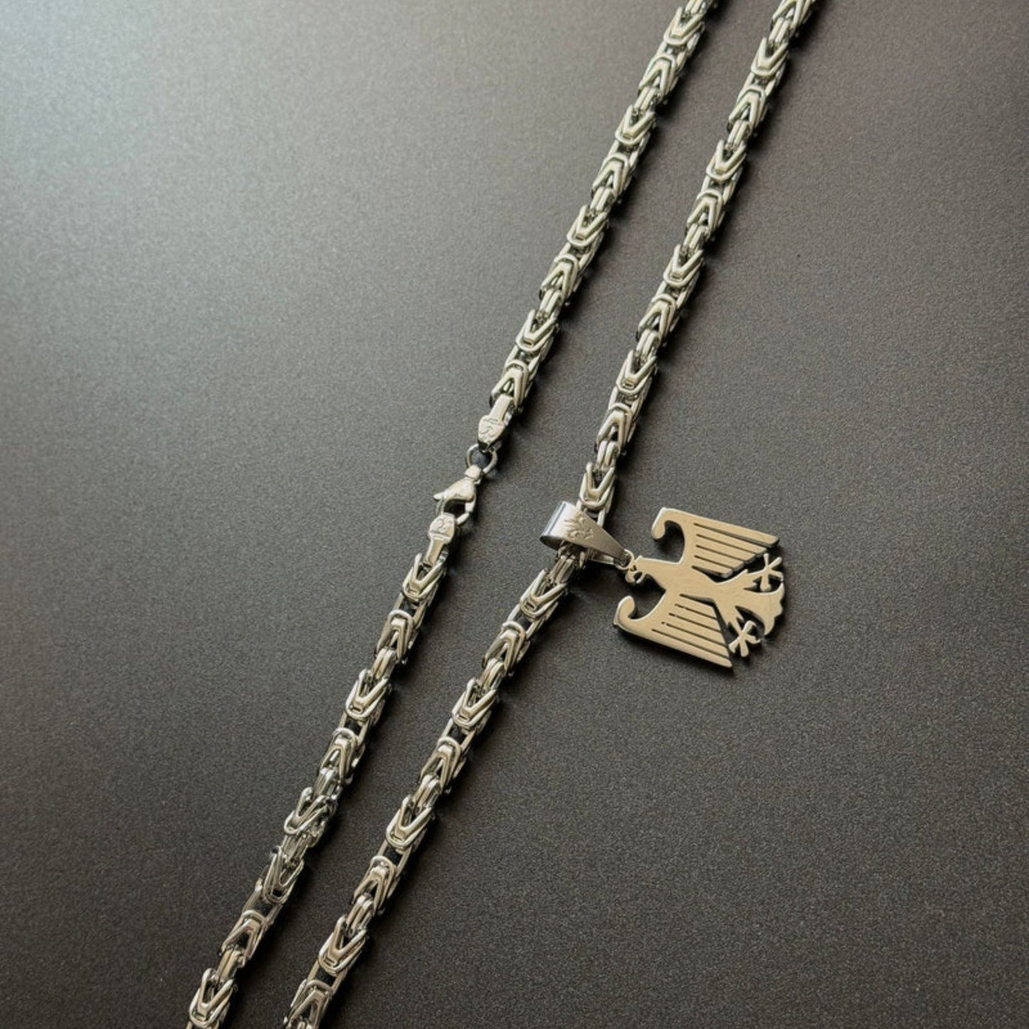 IronEagle | Königskette 5mm mit Deutschland Adler Anhänger aus Edelstahl