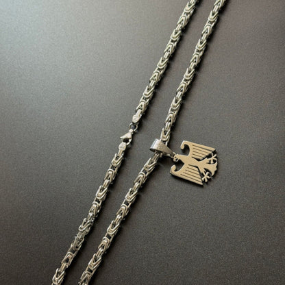 IronEagle | Königskette 5mm mit Deutschland Adler Anhänger aus Edelstahl