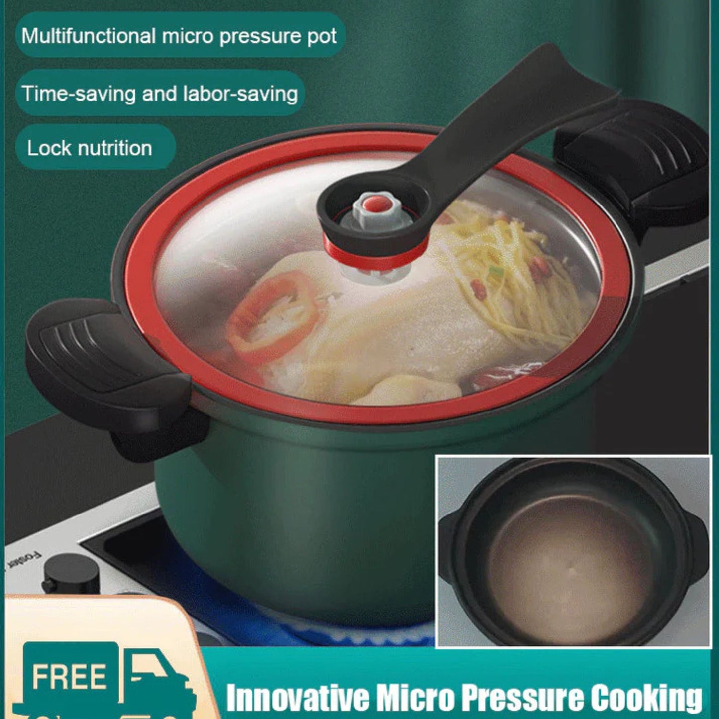 QuickPress | Mini-Schnellkochtopf für blitzschnelles Kochen