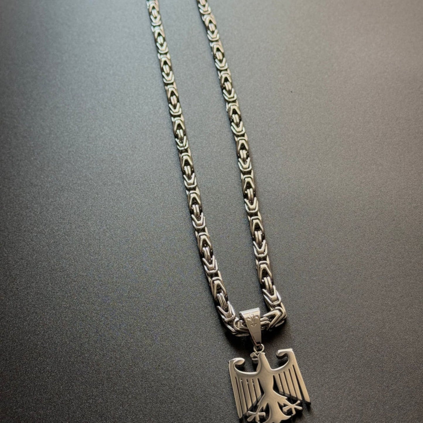 IronEagle | Königskette 5mm mit Deutschland Adler Anhänger aus Edelstahl