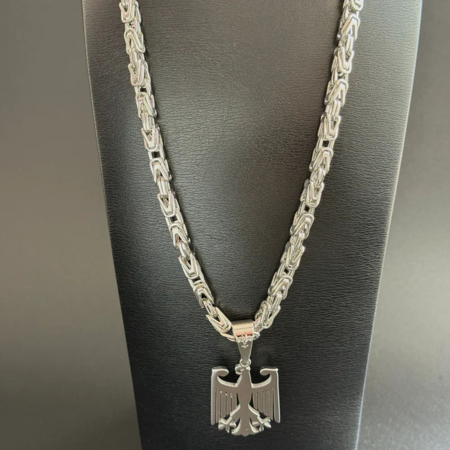 IronEagle | Königskette 5mm mit Deutschland Adler Anhänger aus Edelstahl