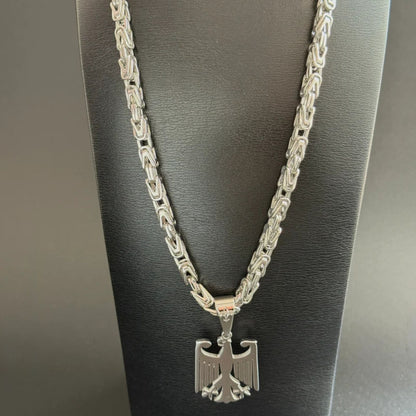 IronEagle | Königskette 5mm mit Deutschland Adler Anhänger aus Edelstahl