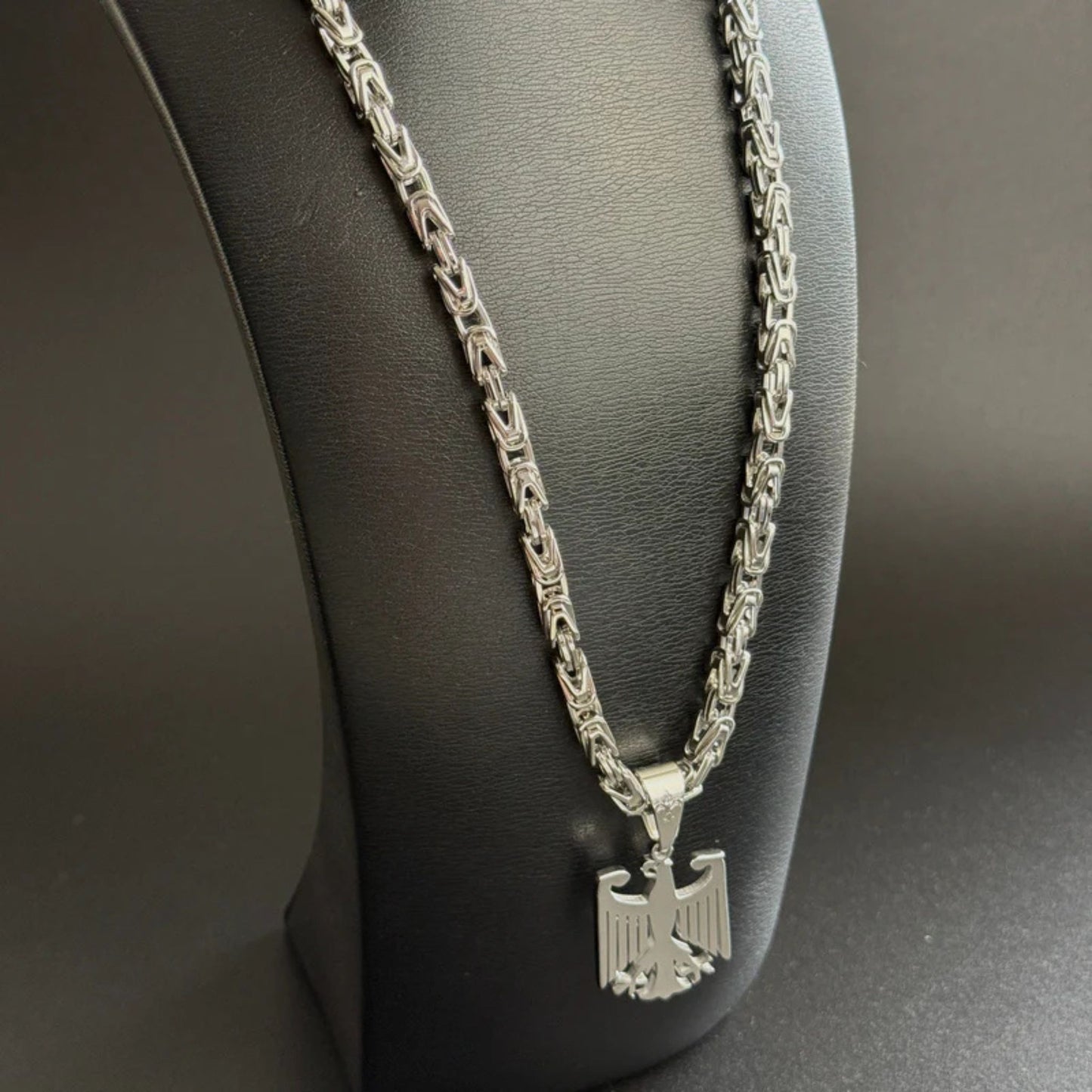 IronEagle | Königskette 5mm mit Deutschland Adler Anhänger aus Edelstahl