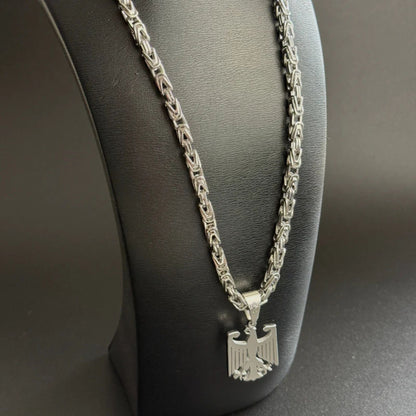 IronEagle | Königskette 5mm mit Deutschland Adler Anhänger aus Edelstahl